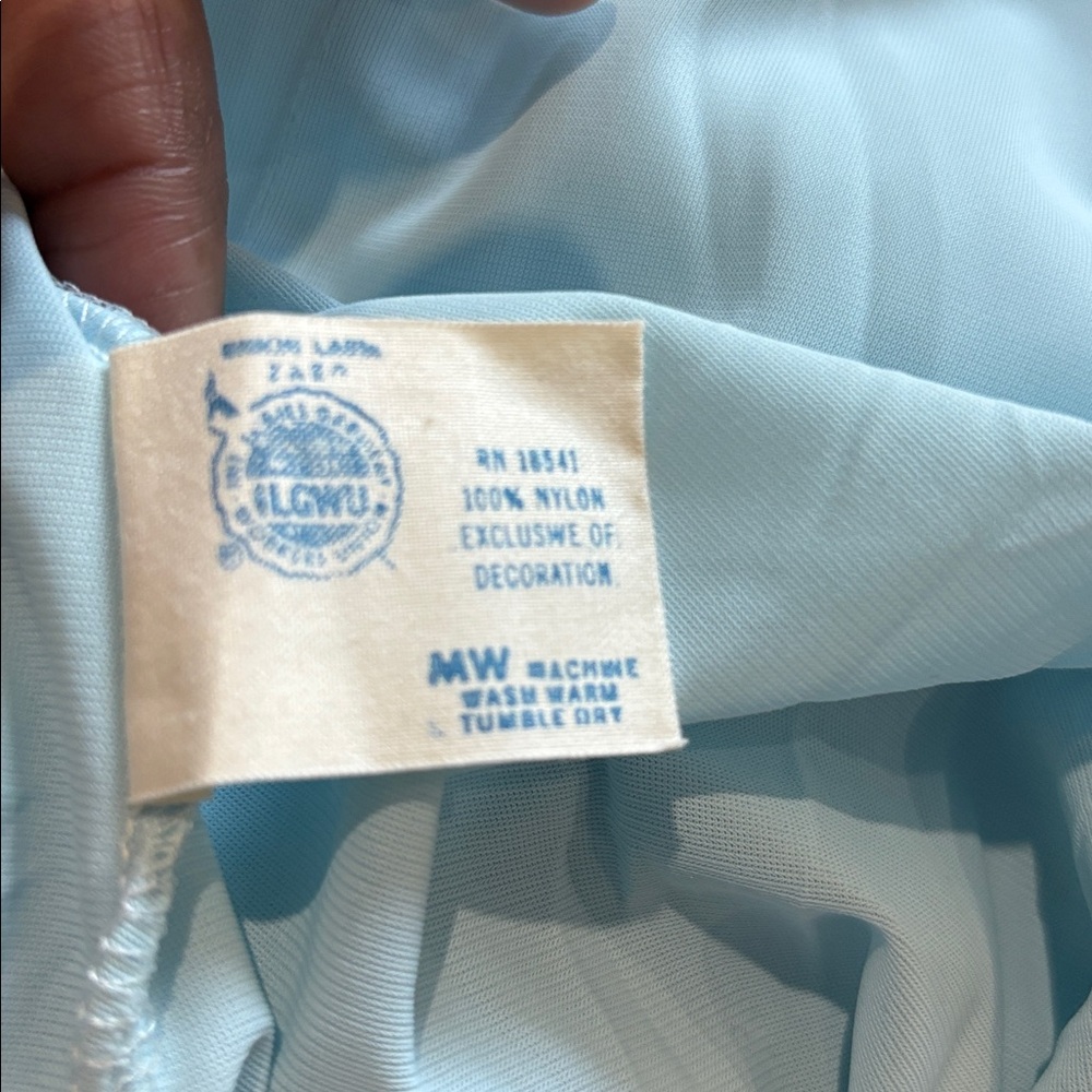 Vintage 70’s Lane Bryant Elegant Blue Spaghetti Strap Maxi nightgown Dress - Picture 9 of 10